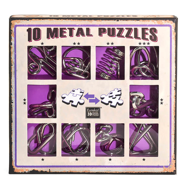 Professor Puzzle 10 Metal Puzzles Purple Set