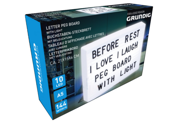 Grundig Lightbox led A5 144 letters/symbols 21 x 15 cm