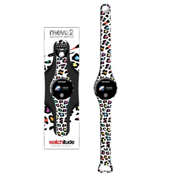Watchitude: Ψηφιακό αδιάβροχο ρολόϊ Move 2 με Bluetooth Leopard Print