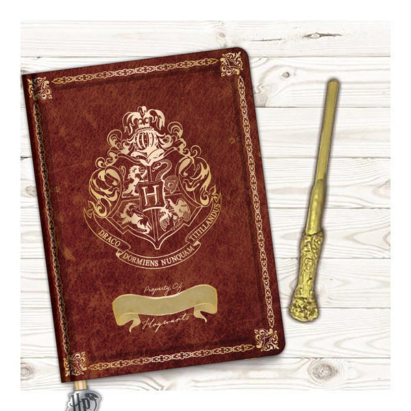 BlueSky Harry Potter Σετ Σημειωματάριο με Στυλό-Ραβδί – Crest & Customise