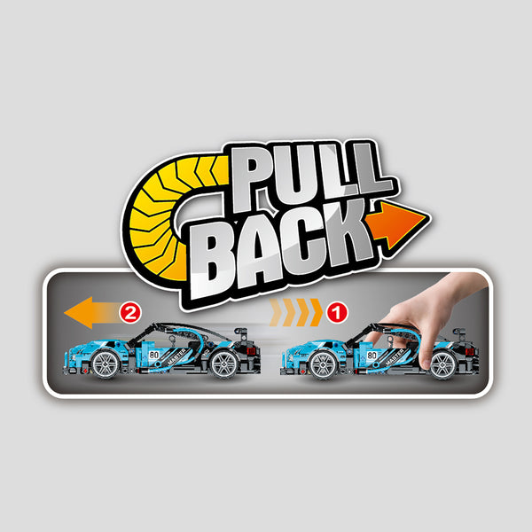 Mechanical Masters-Συναρμολογούμενo Pull Back Blue Racer – 507 pcs