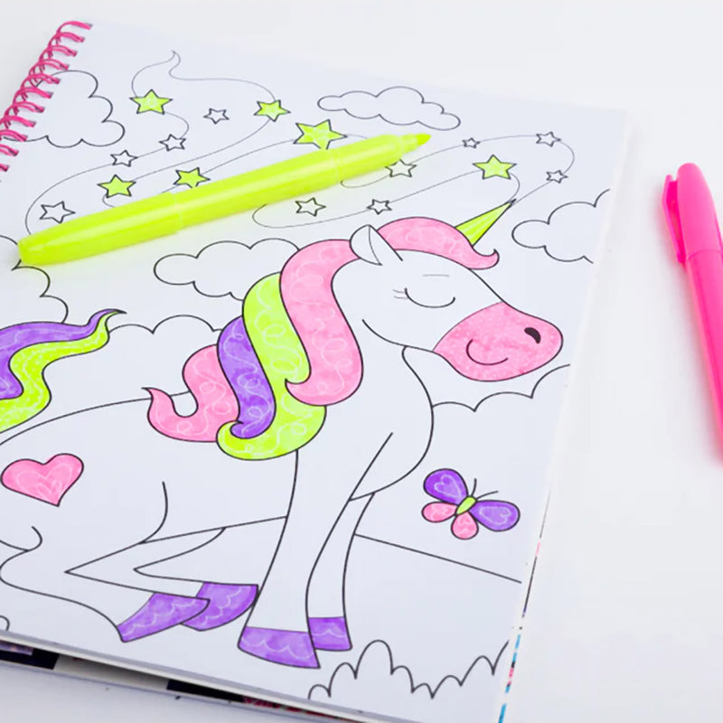 Hinkler Magic Pattern Colouring: Neon Unicorns