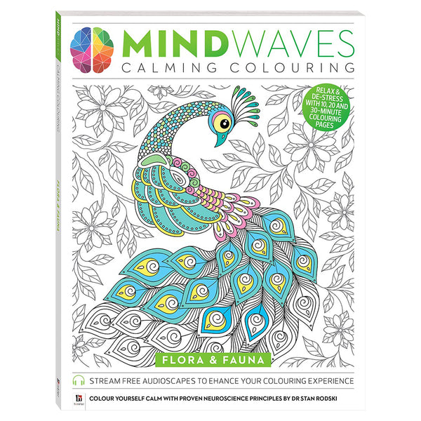 Hinkler Mindwaves Calming Colouring 96pp: Flora and Fauna