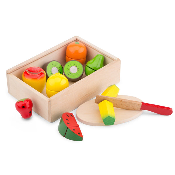 New Classic Toys Ξύλινο Σετ Φρούτων με Καλάθι