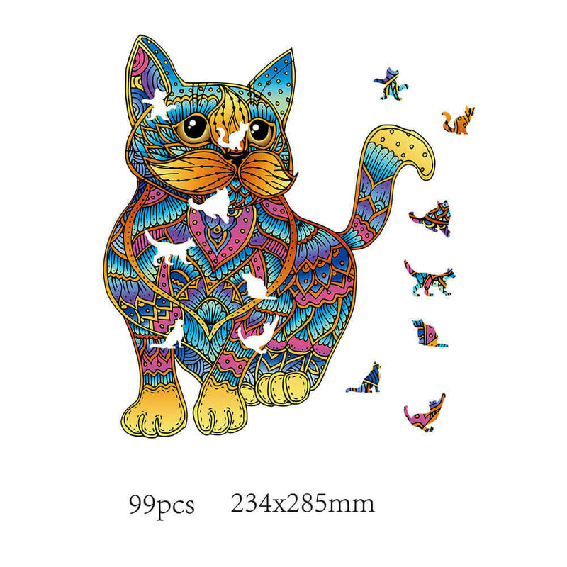Rainbow Wooden Puzzle – Cat