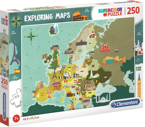 Clementoni Παζλ Ανακάλυψης Χάρτης της Ευρώπης (Αξιοθέατα της Ευρώπης)  250 τεμαχίων