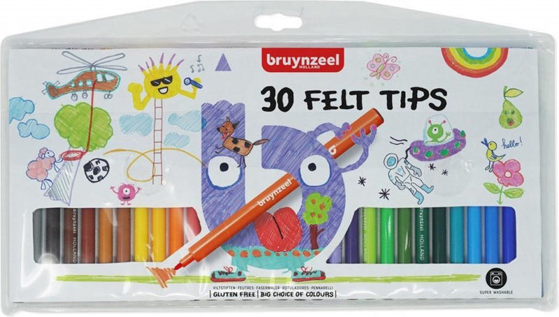 Bruynzeel kids 30 felt-tip pens- 30 Πλενόμενοι Μαρκαδόροι
