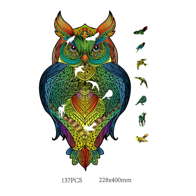 Rainbow Wooden Puzzle – Owl