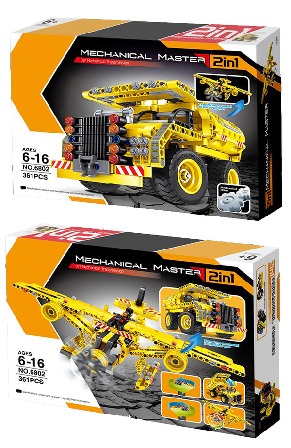 Mechanical Masters-Συναρμολογούμενο Construction Dump Truck & Plane