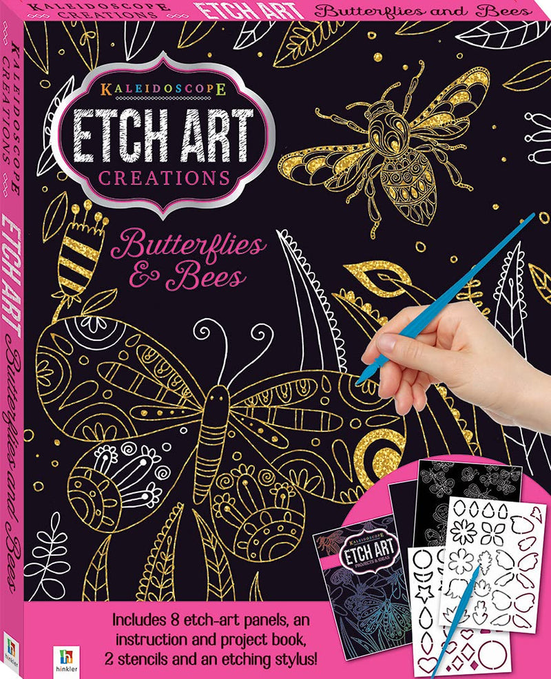 Βιβλίο Ζωγραφικής Kaleidoscope Etch Art Mini Kit: Butterflies and Bees