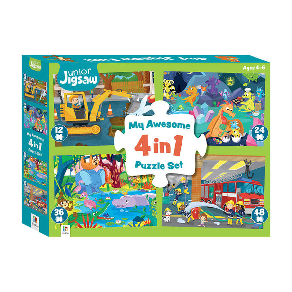 Hinkler 4-in-1 Puzzles: My Awesome 4-in-1 Puzzle Set