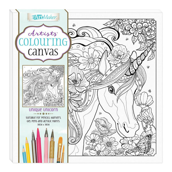 Artists Colouring Canvas: Set of 4 Designs