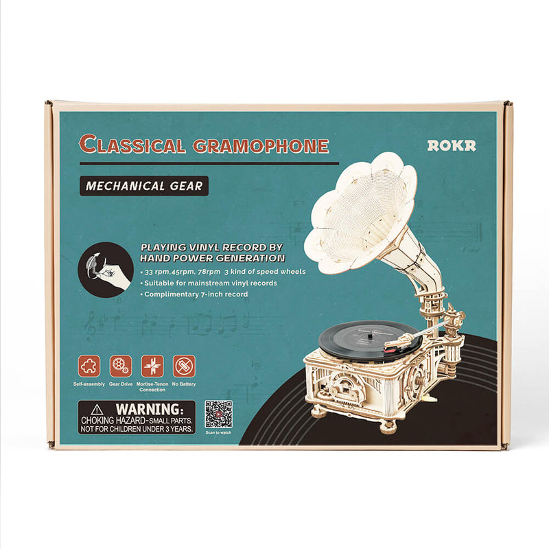Robotime 3D Ξύλινη Κατασκευή Classical Gramophone