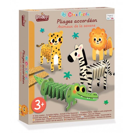 Crealign Οριγκάμι Easy creation fan folding -Ζώα της Ζούγκλας