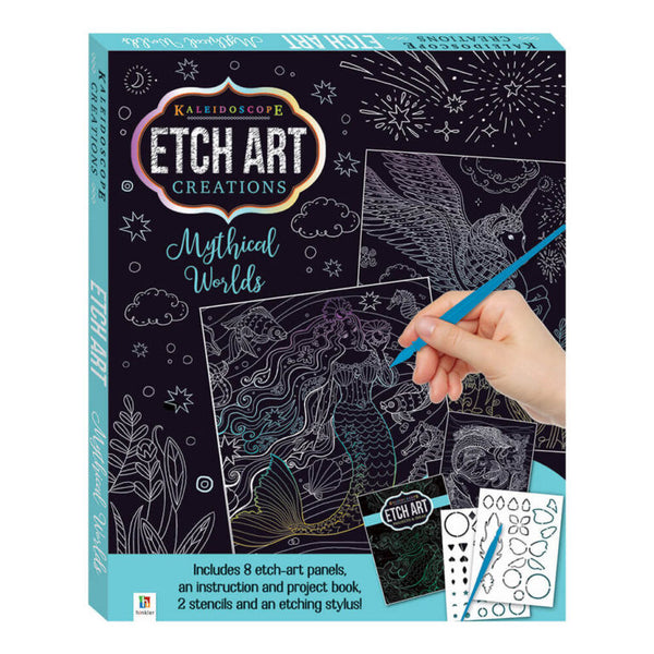 Βιβλίο Ζωγραφικής Kaleidoscope Etch Art Mini Kit: Mythical Worlds