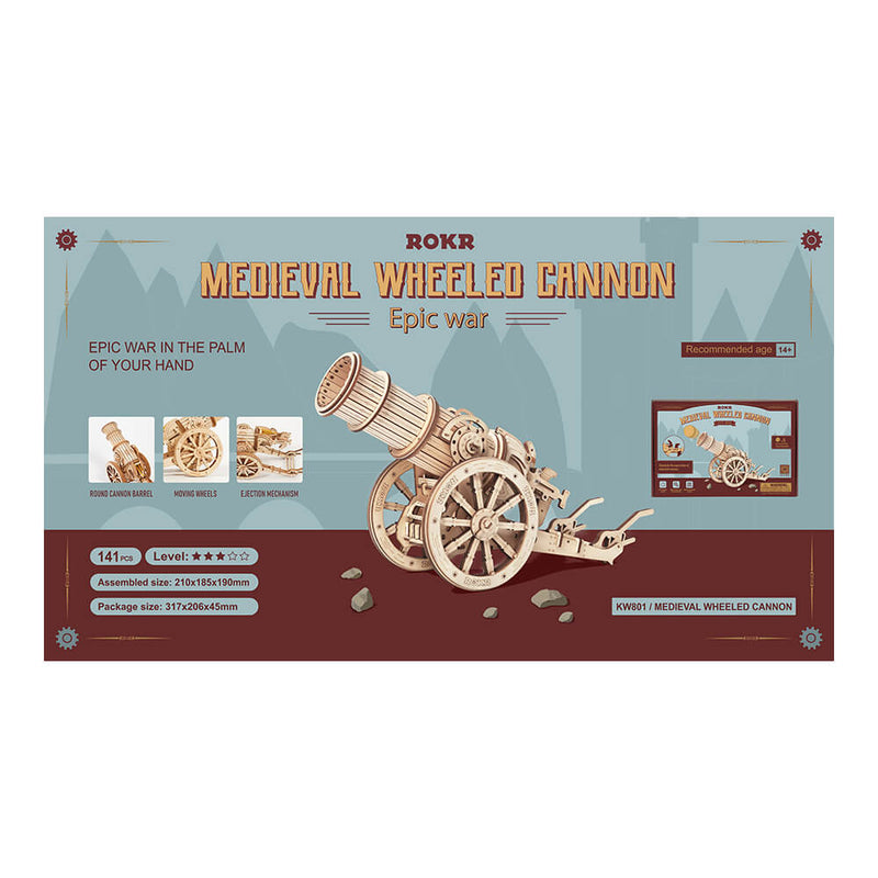 Robotime Medieval wheeled cannon