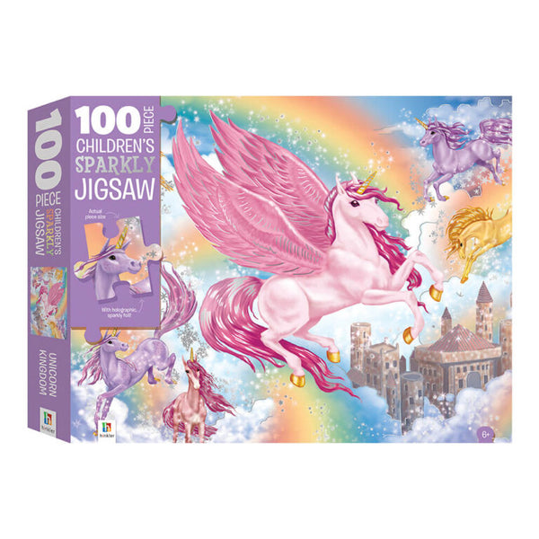 Touch and Feel: Unicorn Kingdom Sparkly 100 Piece Jigsaw
