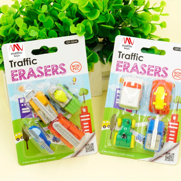 Σετ Σχολικές Γόμες - Fancy Eraser Set: Traffic