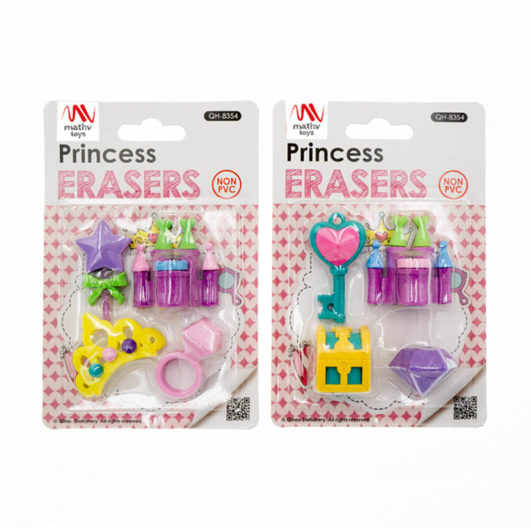 Σετ 4 Σχολικές Γόμες - Fancy Eraser Set: Princess