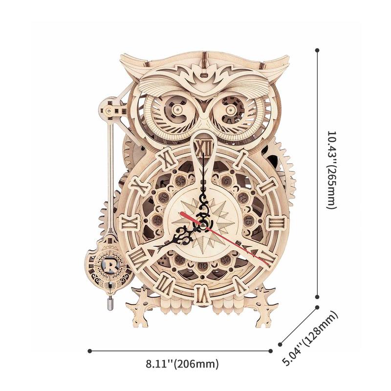 Robotime 3D Ξύλινη Κατασκευή Mechanical Owl Clock
