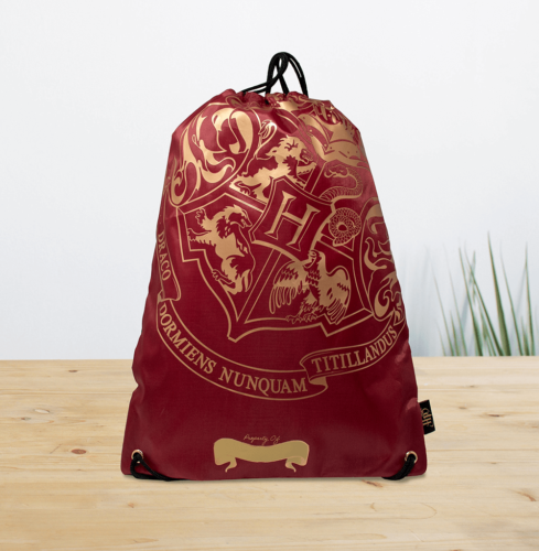 BlueSky Harry Potter Τσάντα Πλάτης Με Κορδόνι  Draw String Bag Black – Crest & Customise